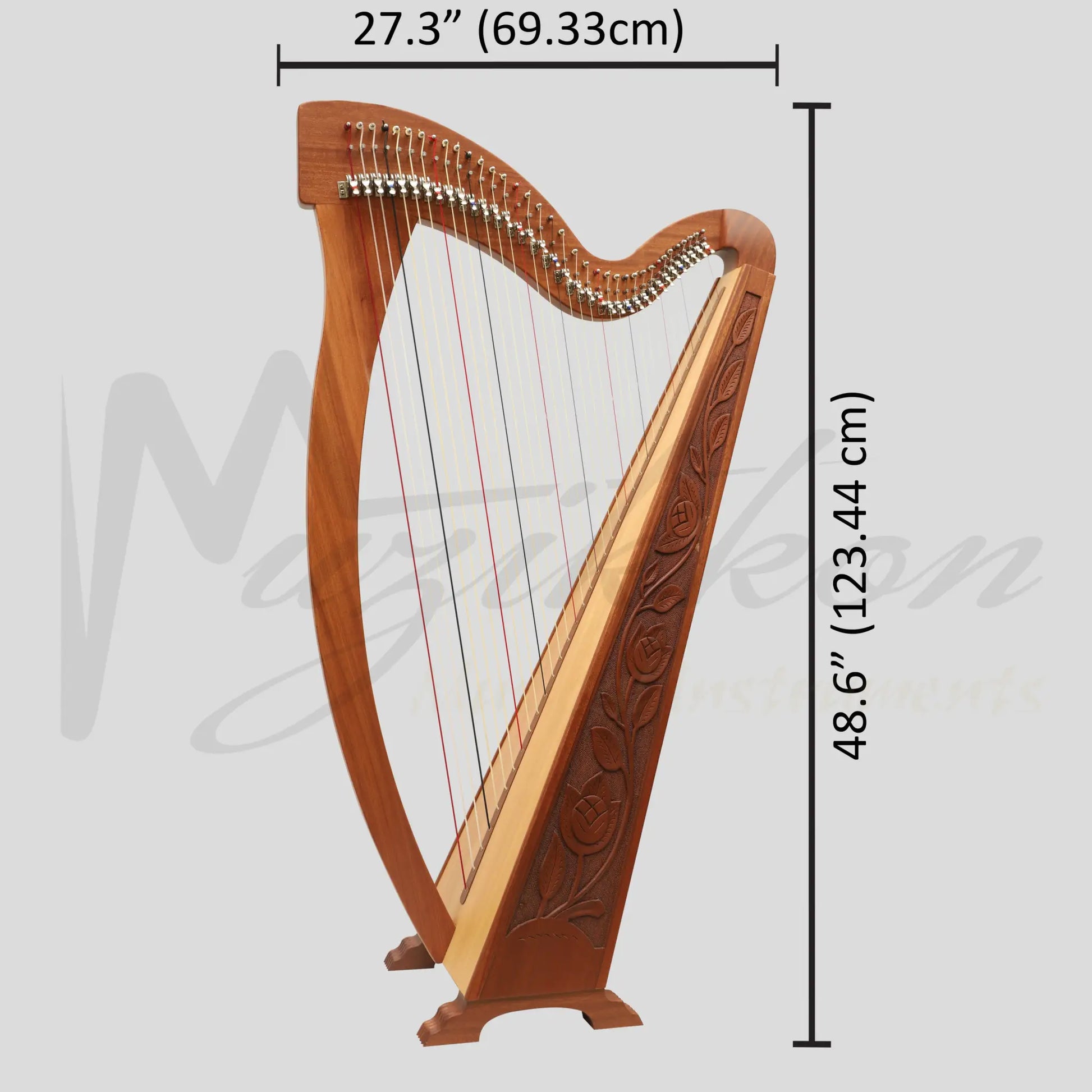 Muzikkon 36 Strings Trinity Harp Mahogany