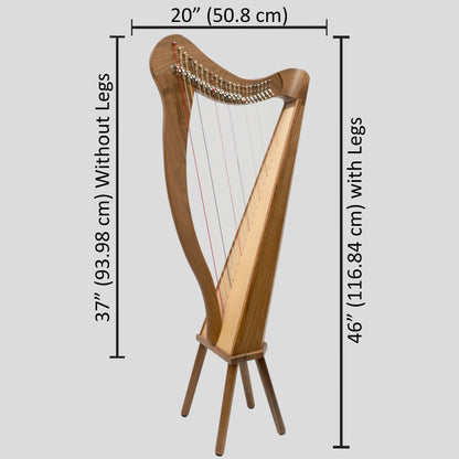 22 String Ard Ri Harp Walnut