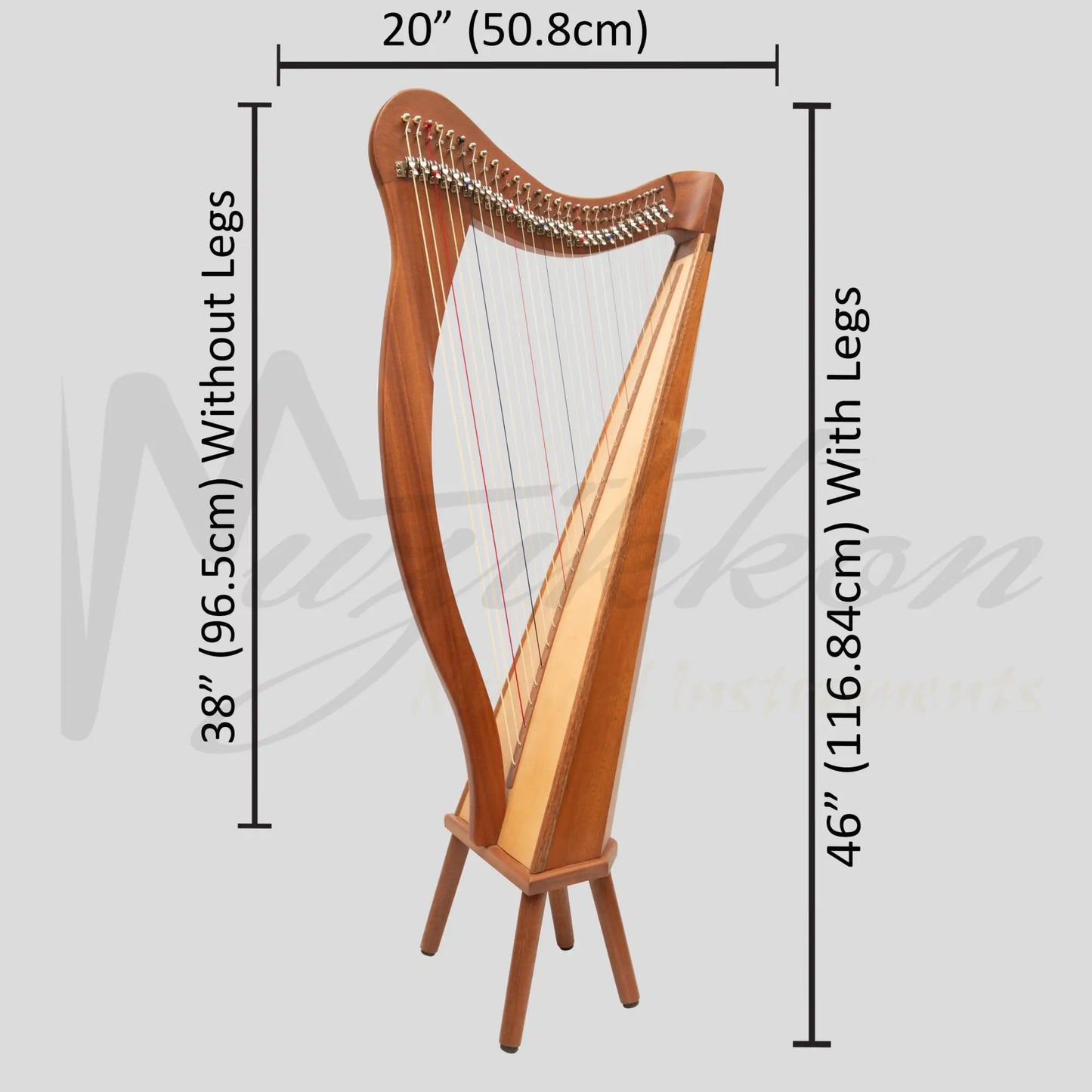 Muzikkon Ard Ri Harp 27 String Mahogany