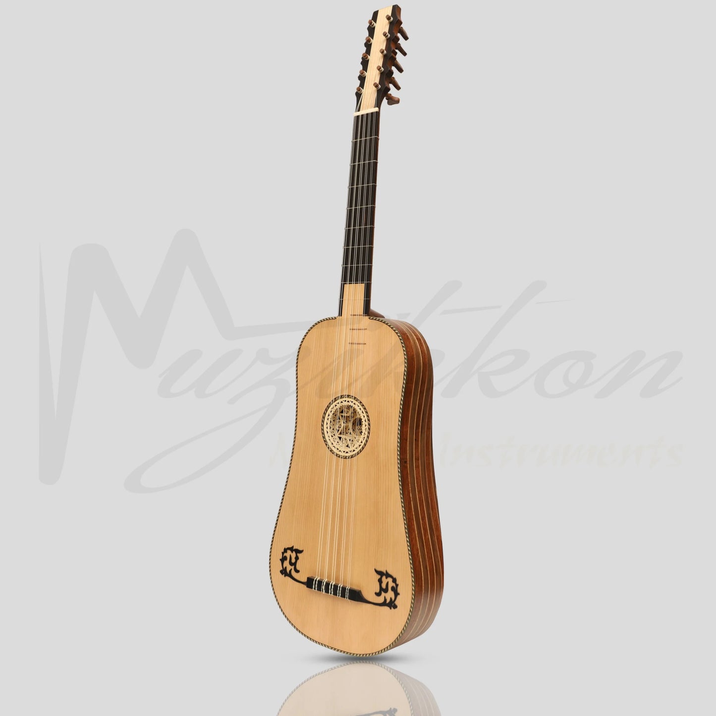 Muzikkon Baroque Guitar 5 Course After Sellas Walnut/Rosewood