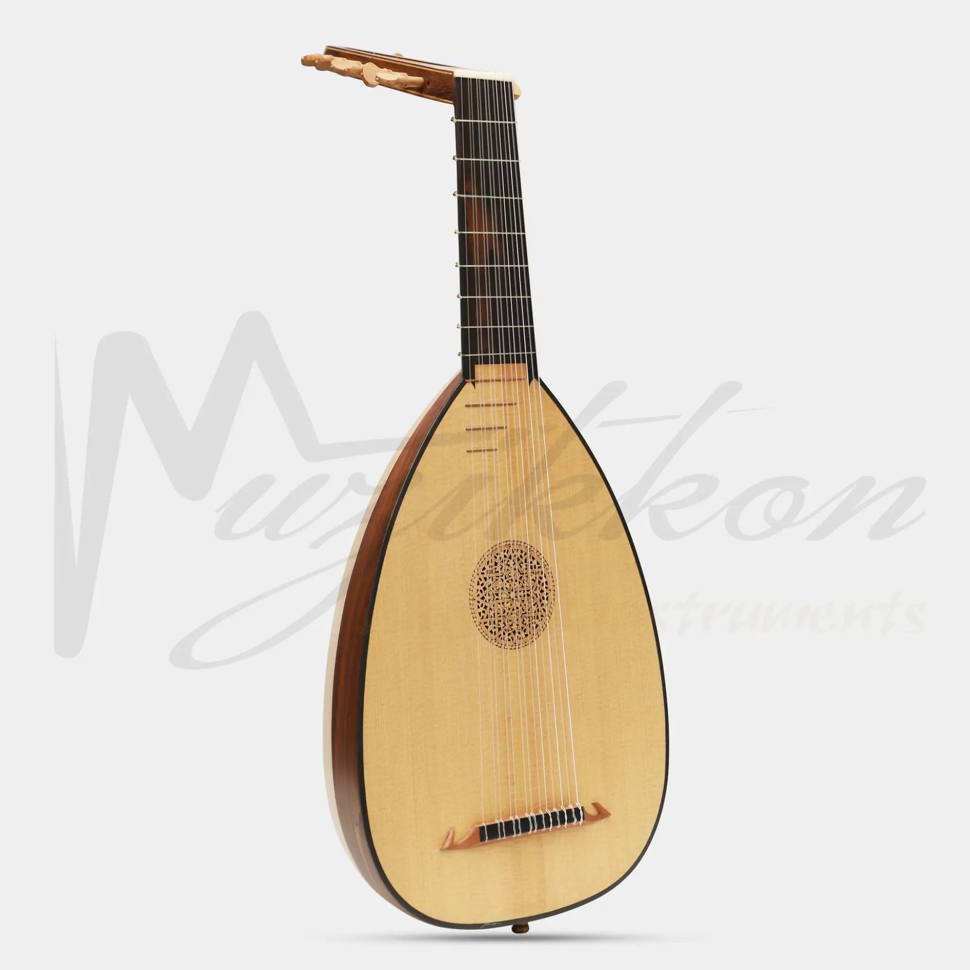 Muzikkon Descant Lute 7 Course Left Hand Rosewood Lacewood Lute