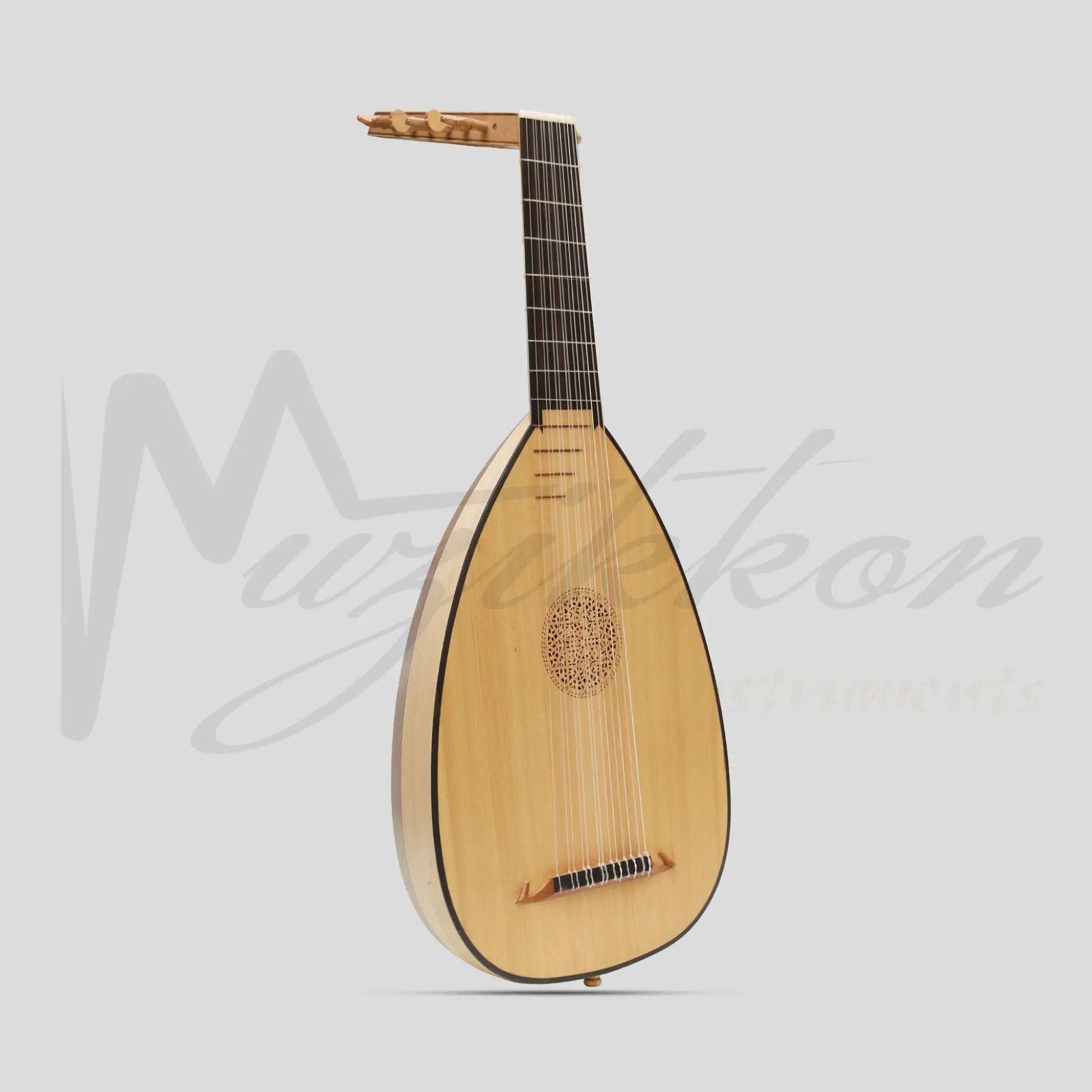 Muzikkon Descant Lute 7 Course Left Hand Walnut Lacewood Lute