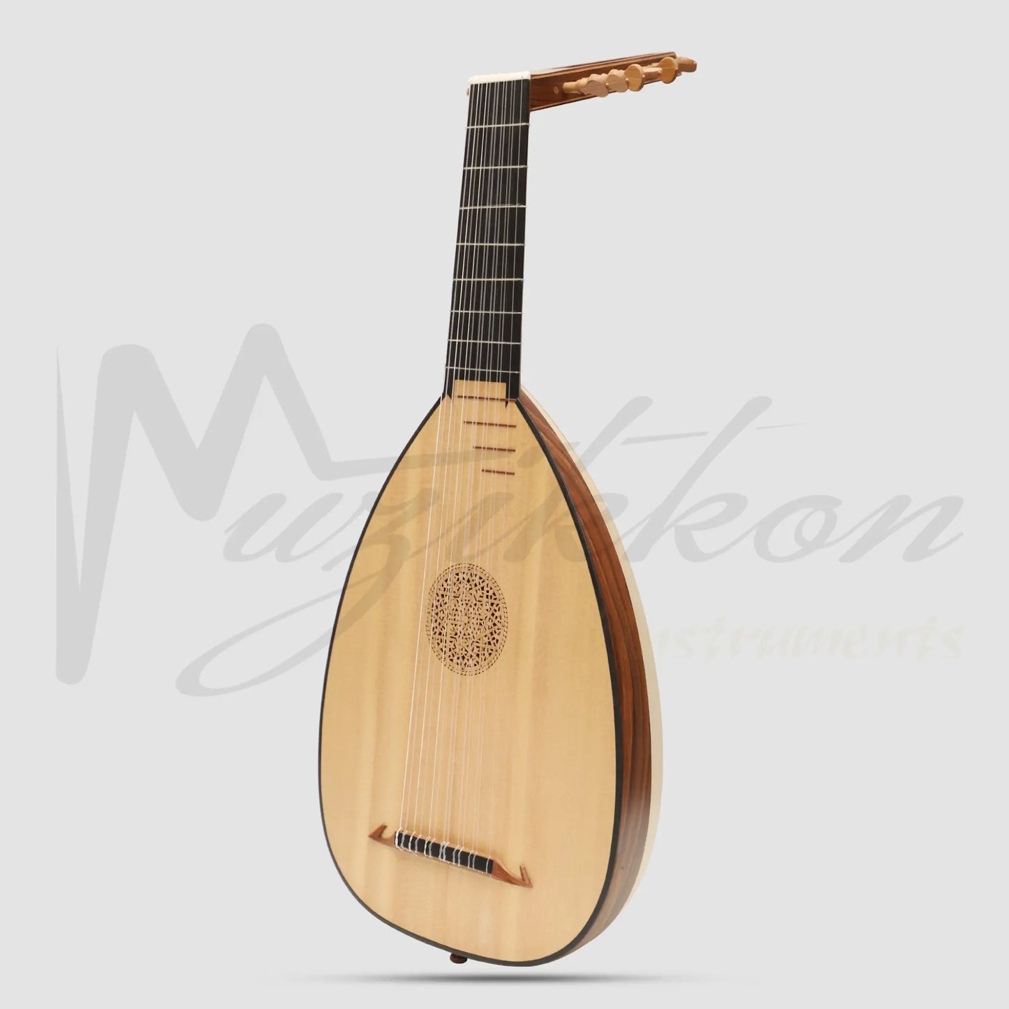 Muzikkon Descant Lute 7 Course Right Hand Rosewood Lacewood Lute