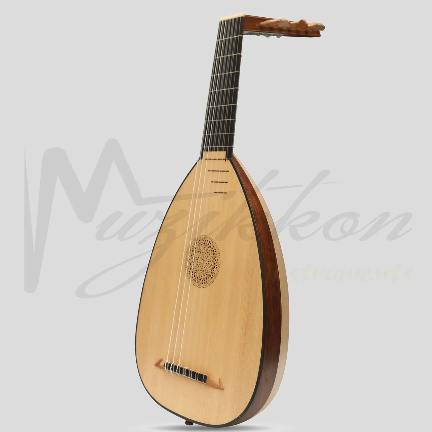 Muzikkon Descant Lute 7 Course Right Hand Rosewood Lacewood