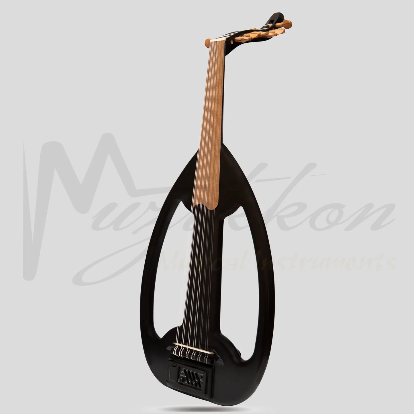 Muzikkon Electric Arabic Frame Oud With Pegs Lacewood Black