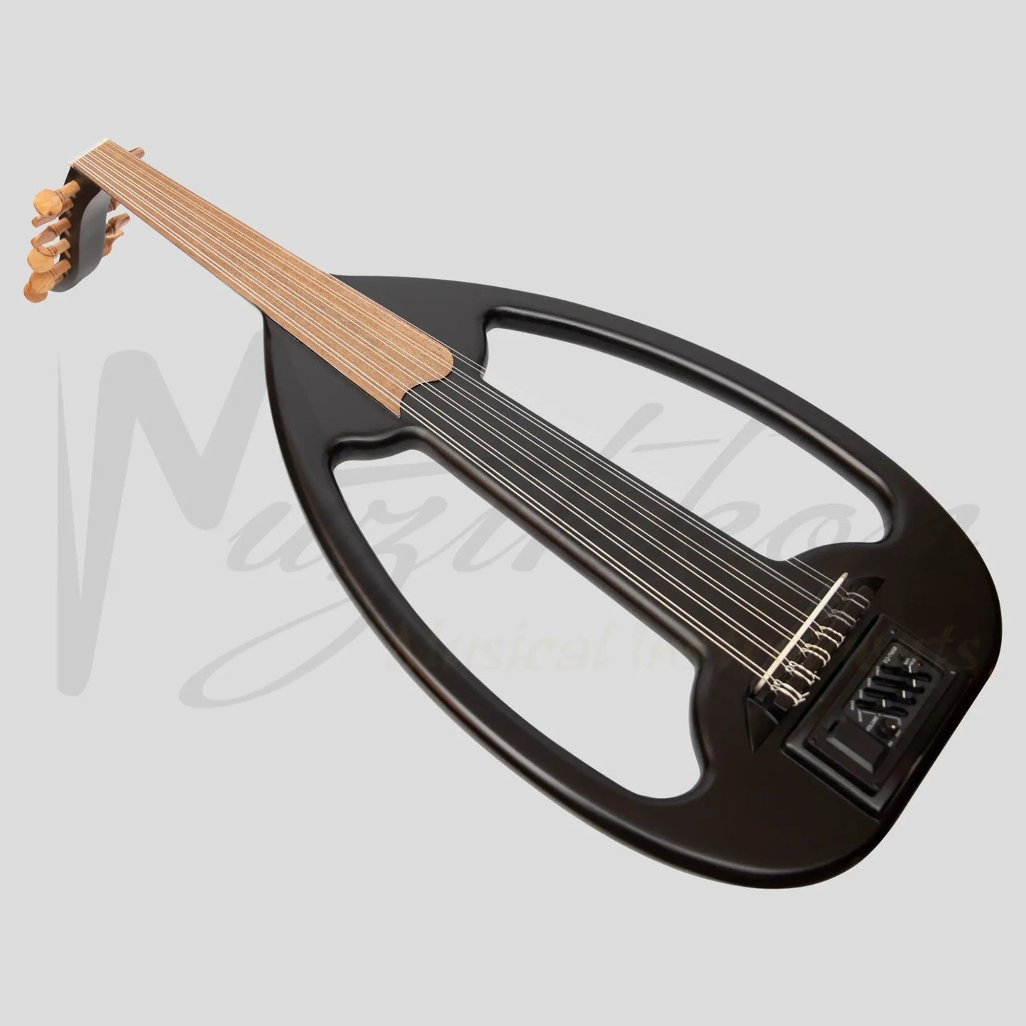 Muzikkon Electric Arabic Frame Oud With Pegs Lacewood Black