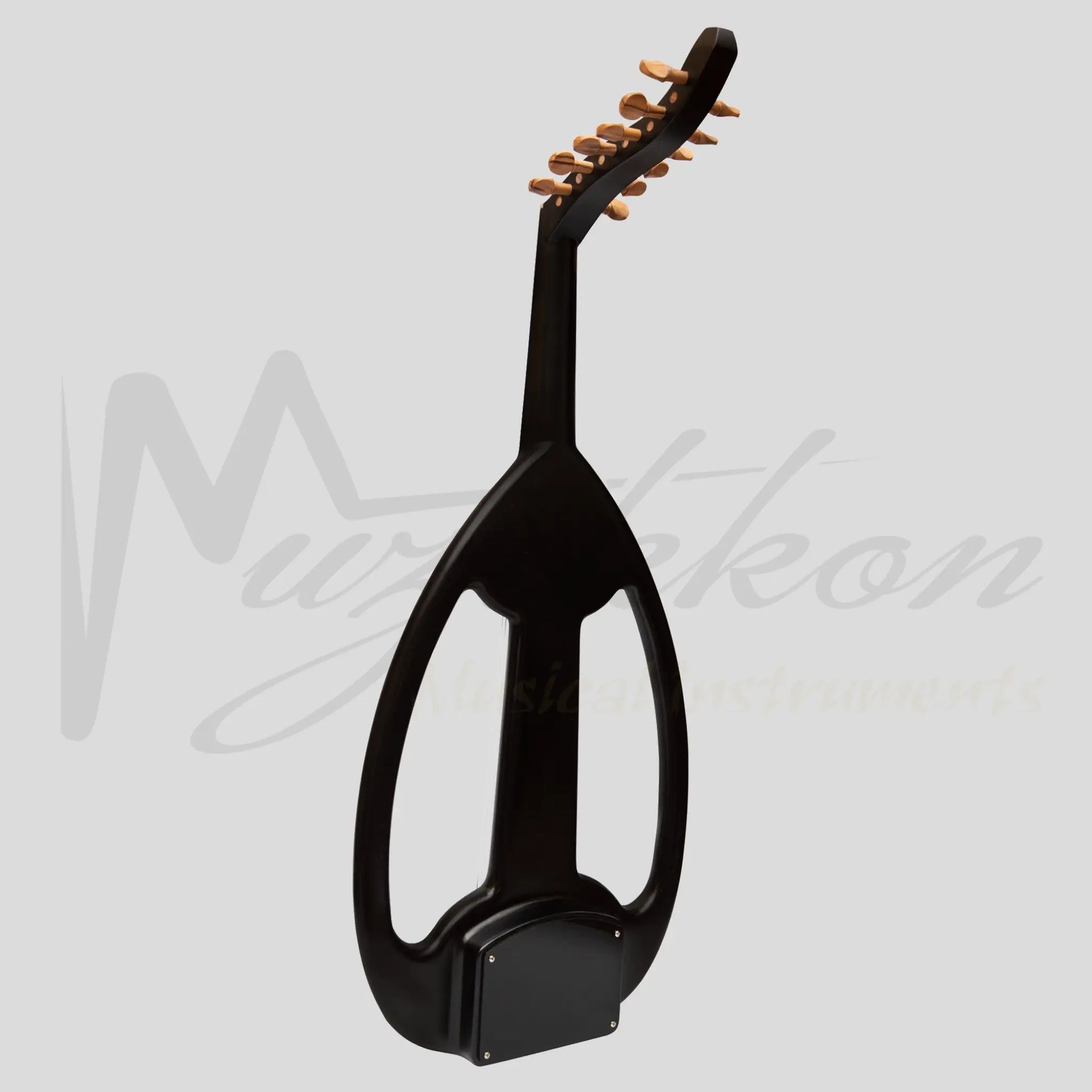 Muzikkon Electric Arabic Frame Oud With Pegs Lacewood Black