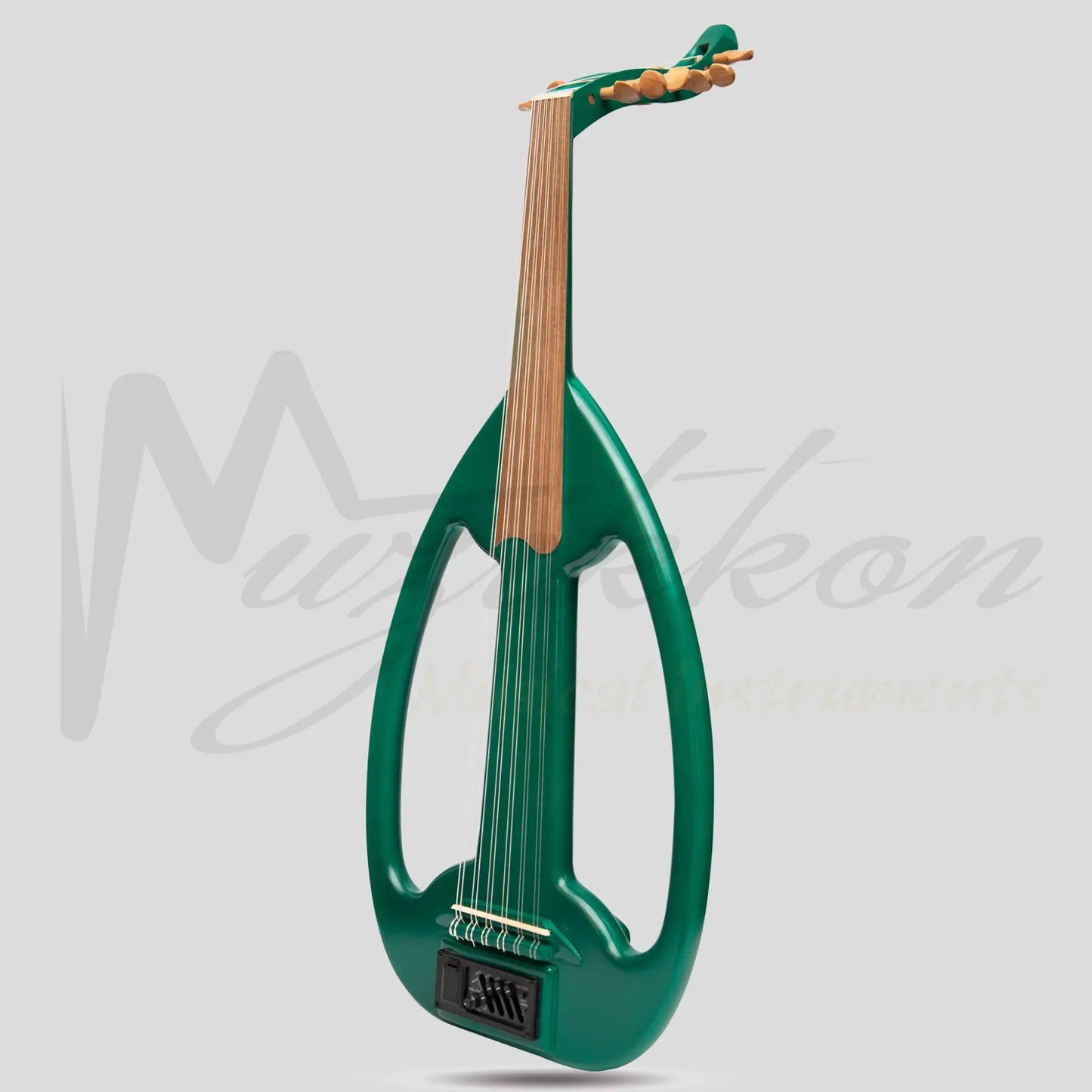 Muzikkon Electric Arabic Frame Oud With Pegs Lacewood Green