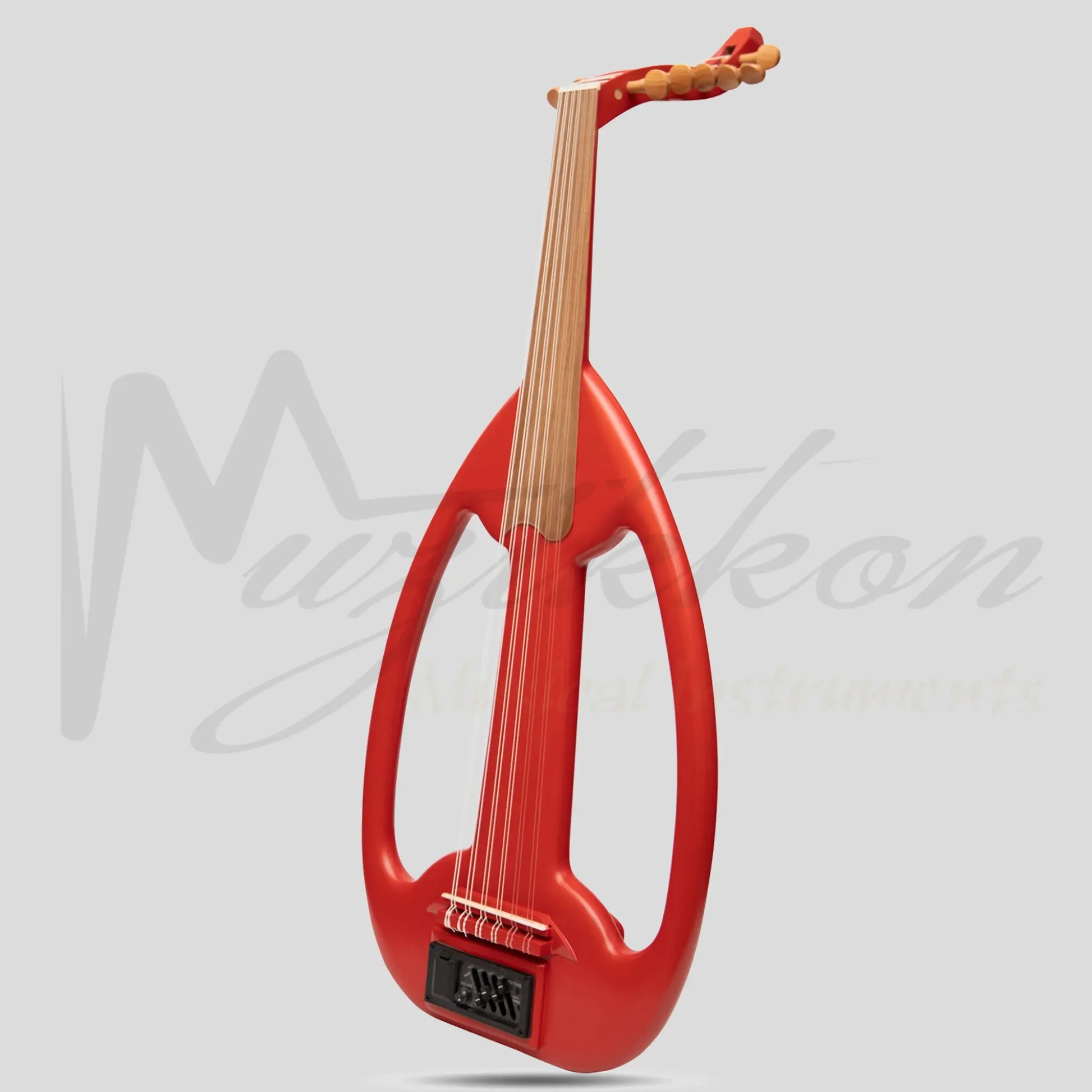 Muzikkon Electric Arabic Frame Oud With Pegs Lacewood Red