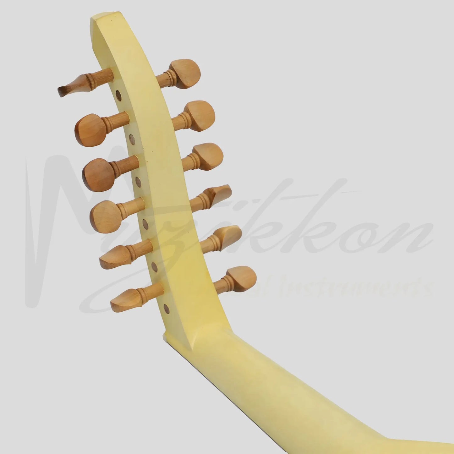 Muzikkon Electric Arabic Frame Oud With Pegs Lacewood White
