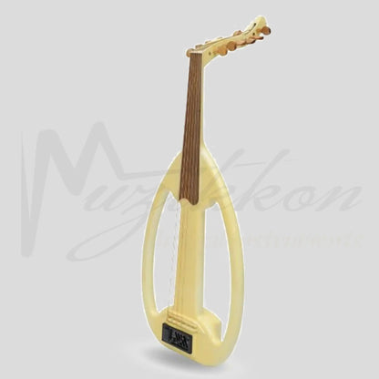 Muzikkon Electric Arabic Frame Oud With Pegs Lacewood White
