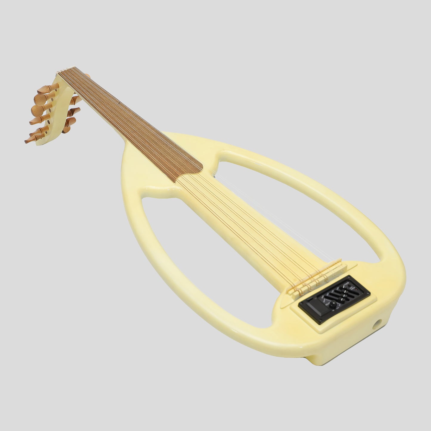 Muzikkon Electric Arabic Frame Oud With Pegs, Lacewood White