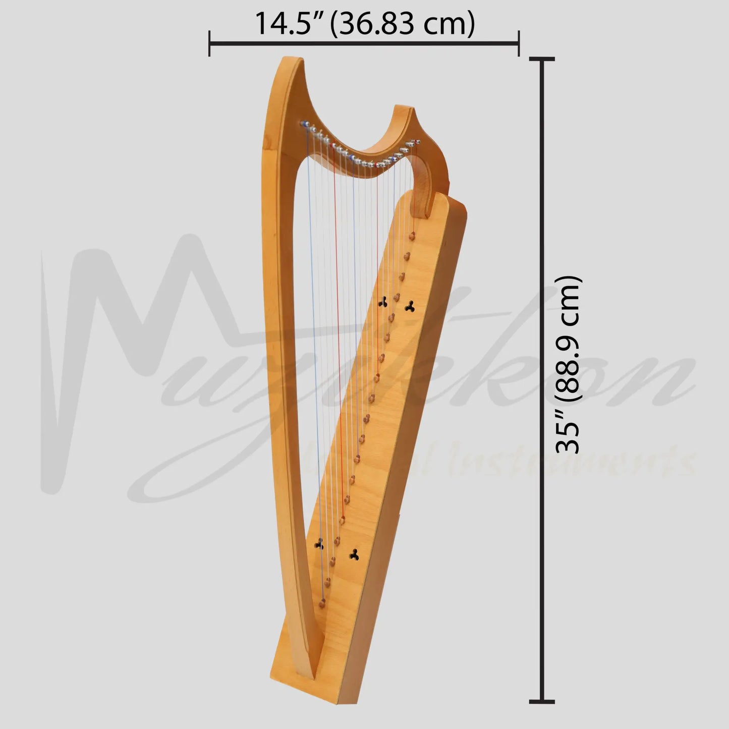 Muzikkon Gothic Harp 19 String Beechwood