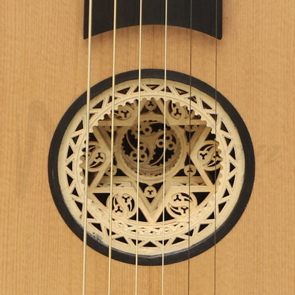 MUZIKKON LUTE GUITAR 6 STEEL STRINGS VARIEGATED LACEWOOD ROSEWOOD
