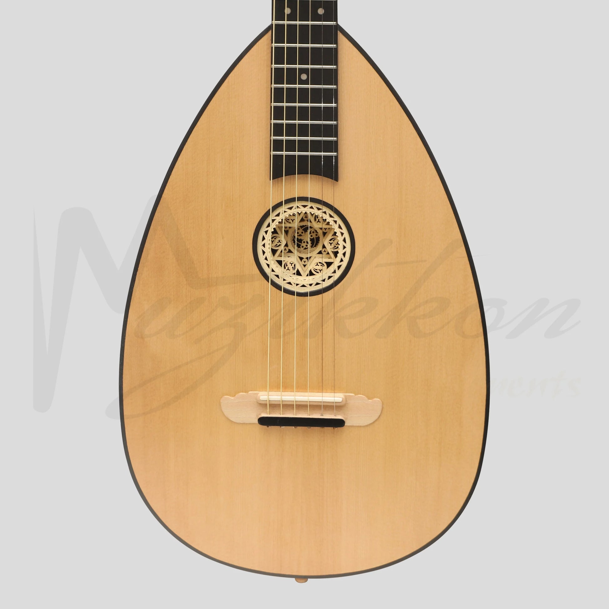 MUZIKKON LUTE GUITAR 6 STEEL STRINGS VARIEGATED LACEWOOD ROSEWOOD