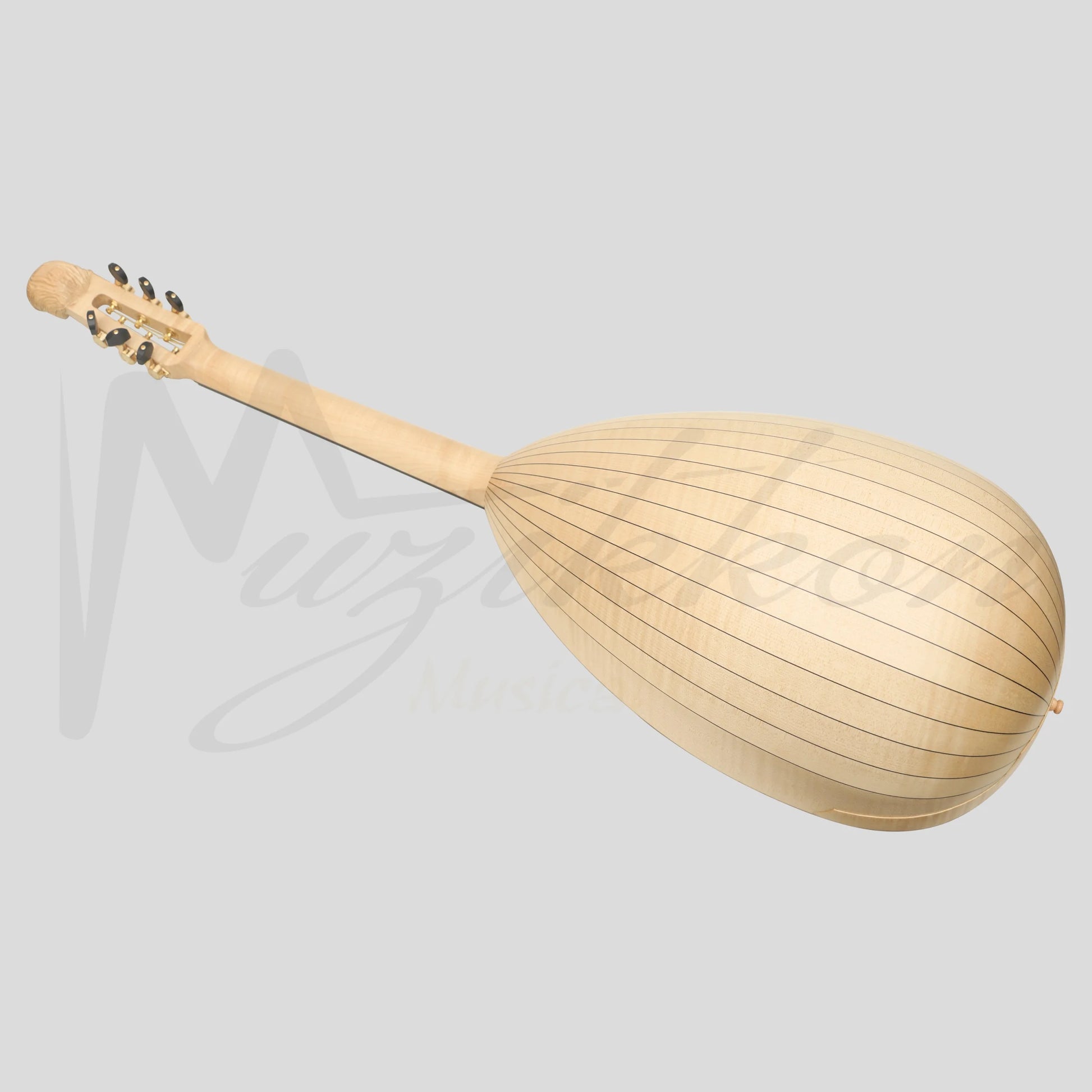 MUZIKKON LUTE GUITAR 6 STEEL STRINGS VARIEGATED LACEWOOD ROSEWOOD