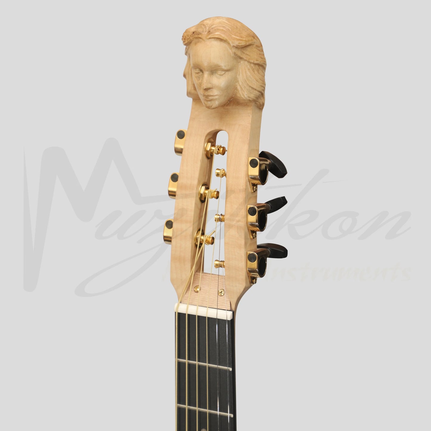 MUZIKKON LUTE GUITAR 6 STEEL STRINGS VARIEGATED LACEWOOD ROSEWOOD