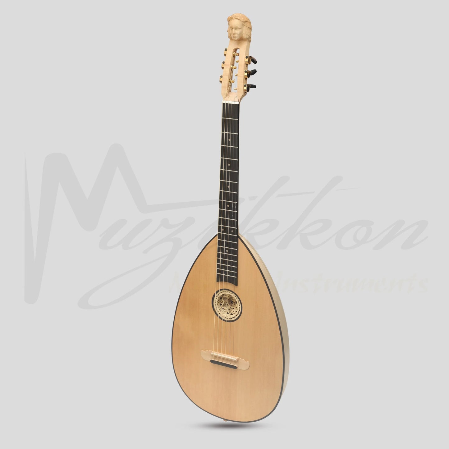 MUZIKKON LUTE GUITAR 6 STEEL STRINGS VARIEGATED LACEWOOD ROSEWOOD Maple