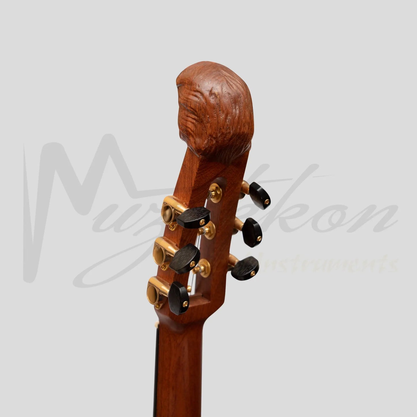 Muzikkon Lute Guitar 6 Steel Strings Variegated Lacewood Rosewood