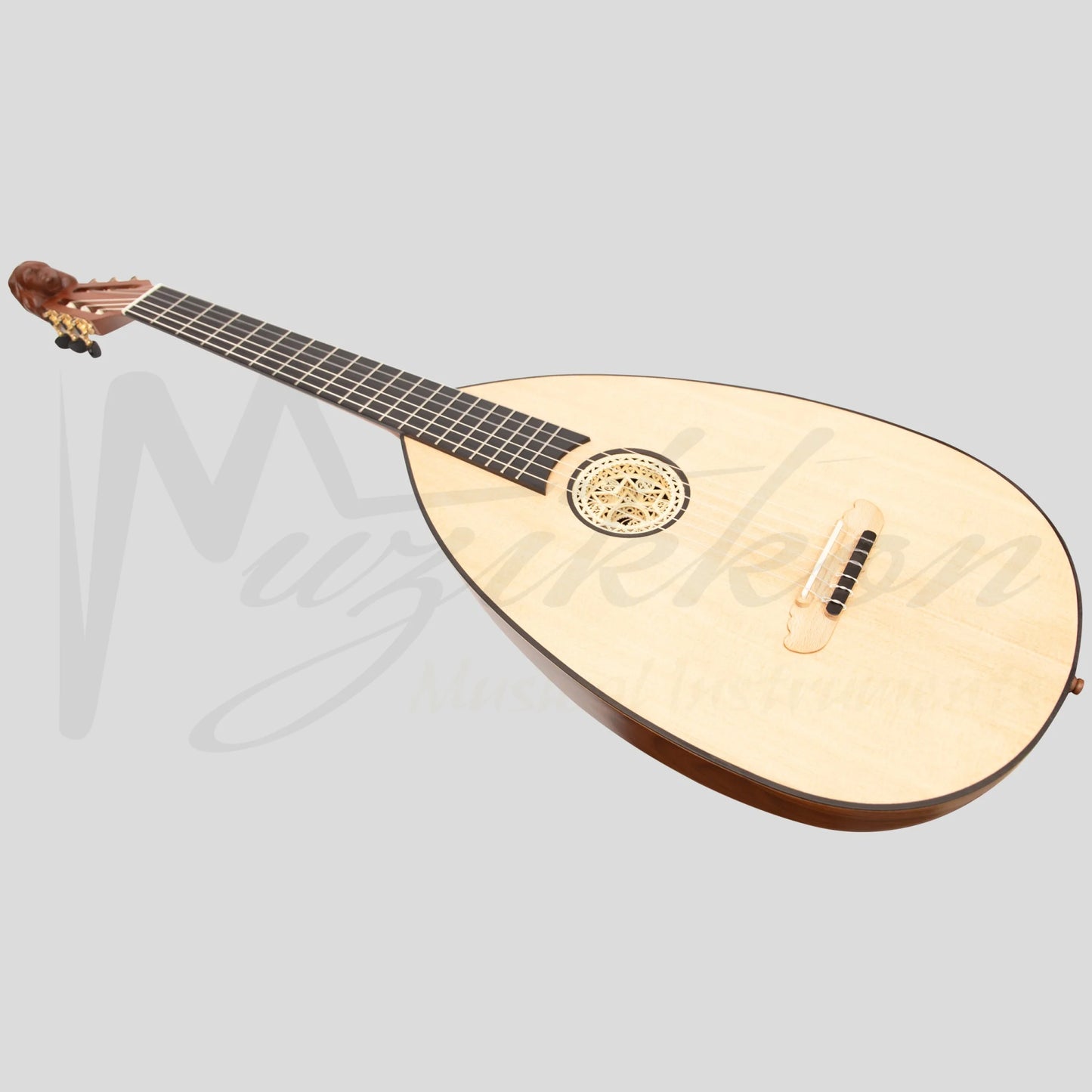 Muzikkon Lute Guitar 6 String Rosewood