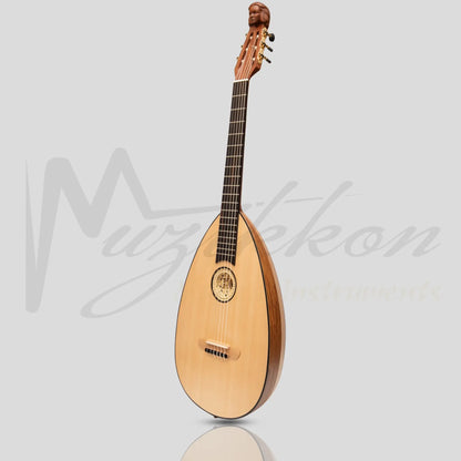 Muzikkon Lute Guitar 6 String Variegated Lacewood Rosewood Left Handed