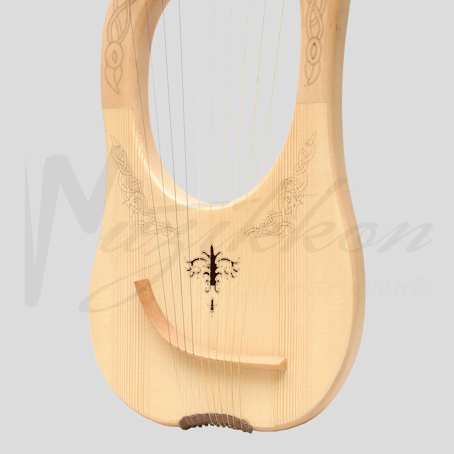 Muzikkon Lyre Harp 10 String Engraved