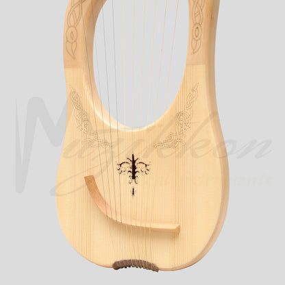 Muzikkon Lyre Harp 10 String Engraved