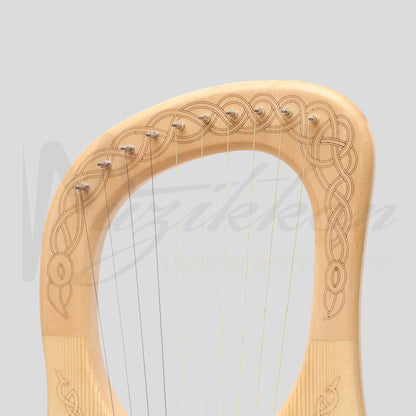 Muzikkon Lyre Harp 10 String Engraved