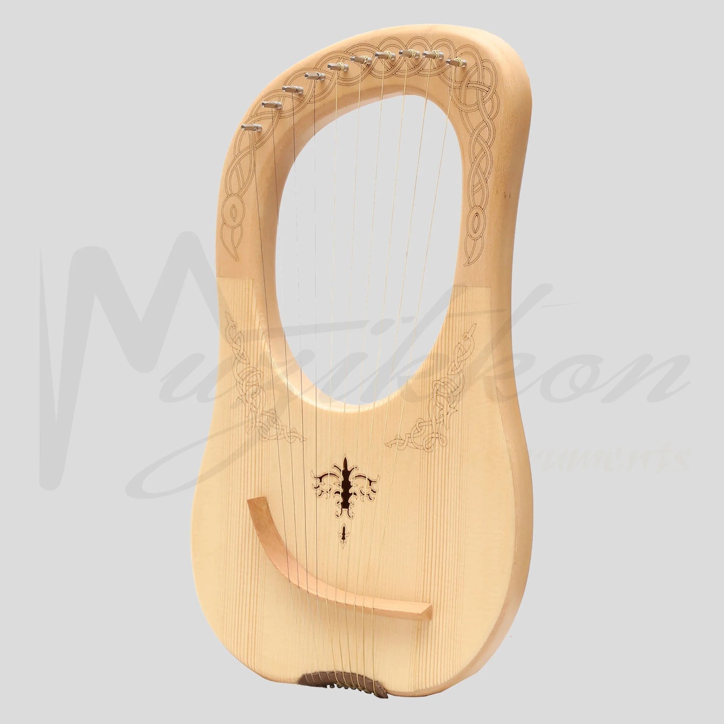 Muzikkon Lyre Harp 10 String Engraved