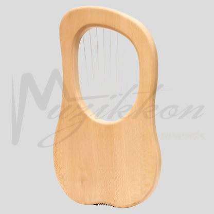 Muzikkon Lyre Harp 10 String Lacewood Engraved