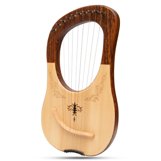 MUZIKKON LYRE HARP, 10 STRING ROSEWOOD INGRAVATO