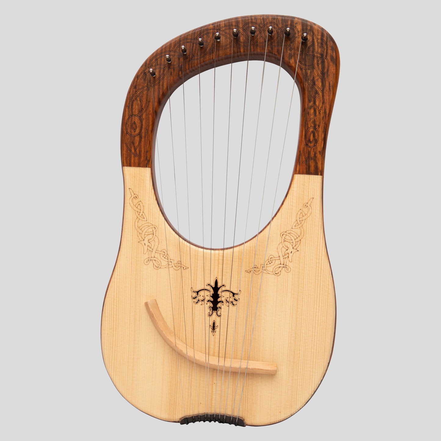 MUZIKKON LYRE HARP, 10 STRING ROSEWOOD INGRAVATO