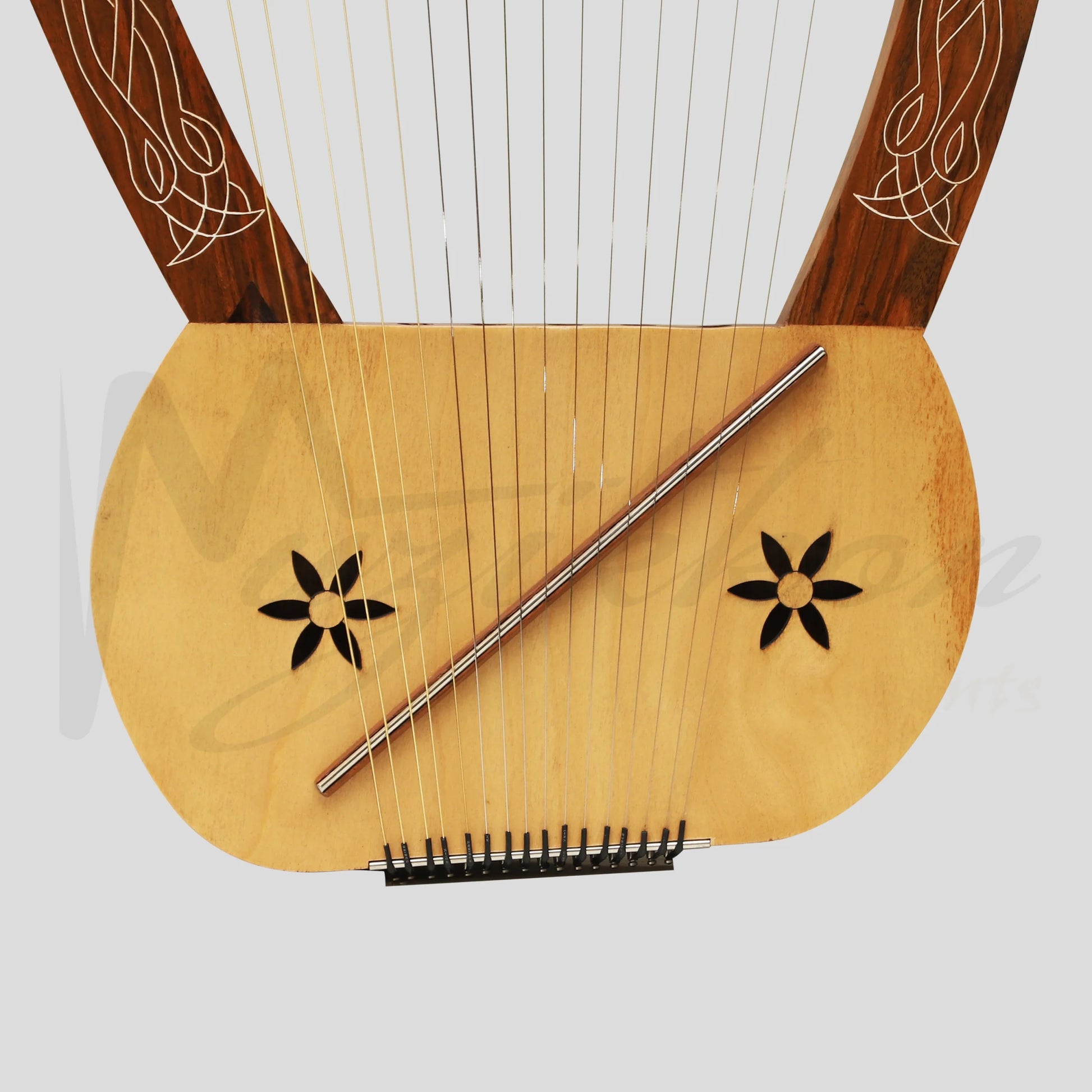 Muzikkon Lyre Harp 16 String Rosewood