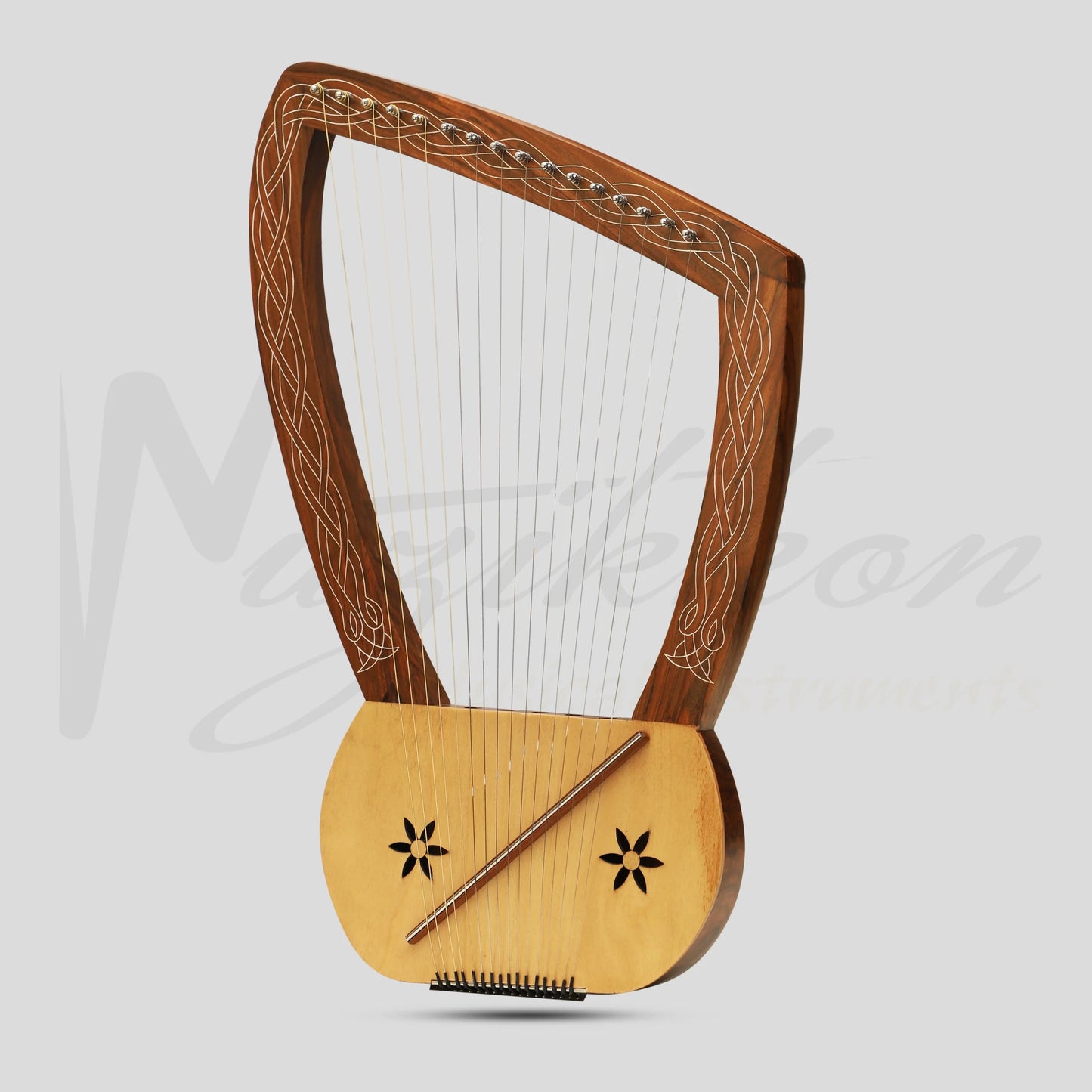 Muzikkon Lyre Harp 16 String Rosewood