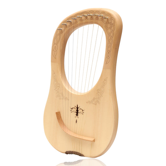 ARPA LIRA MUZIKKON, LEGNO DI PIZZO A 10 CORDE INCISO