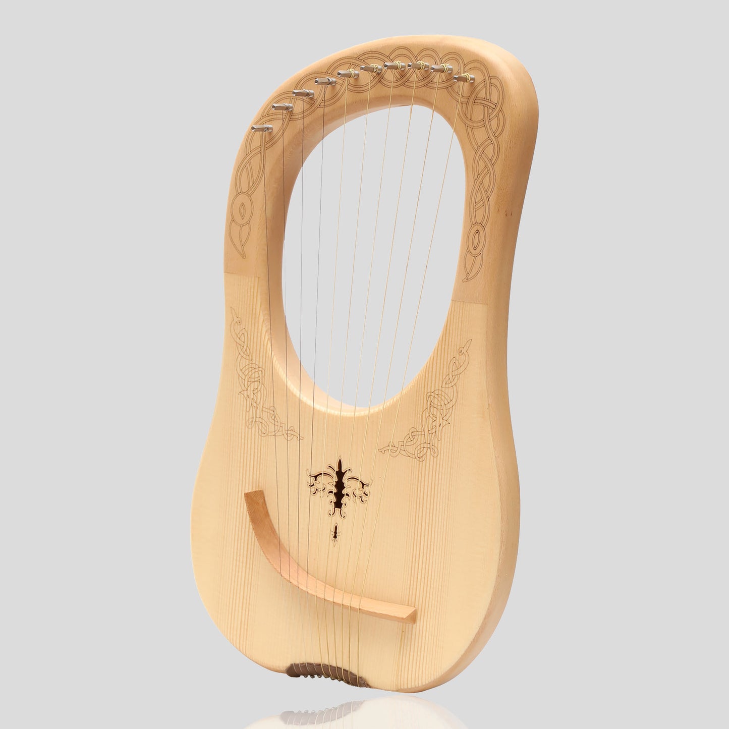 ARPA LIRA MUZIKKON, LEGNO DI PIZZO A 10 CORDE INCISO