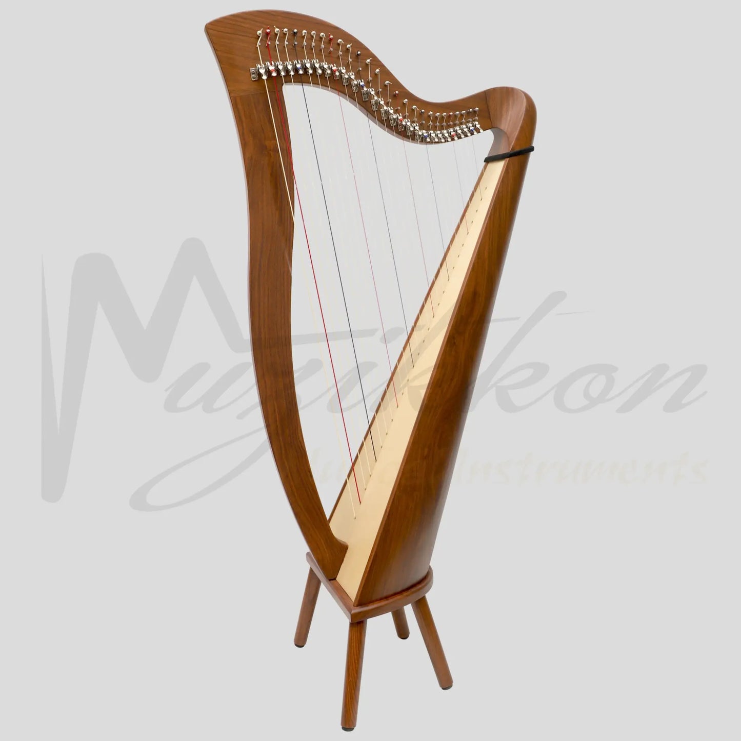 Muzikkon Mchugh Harp 27 String Rosewood Round Back