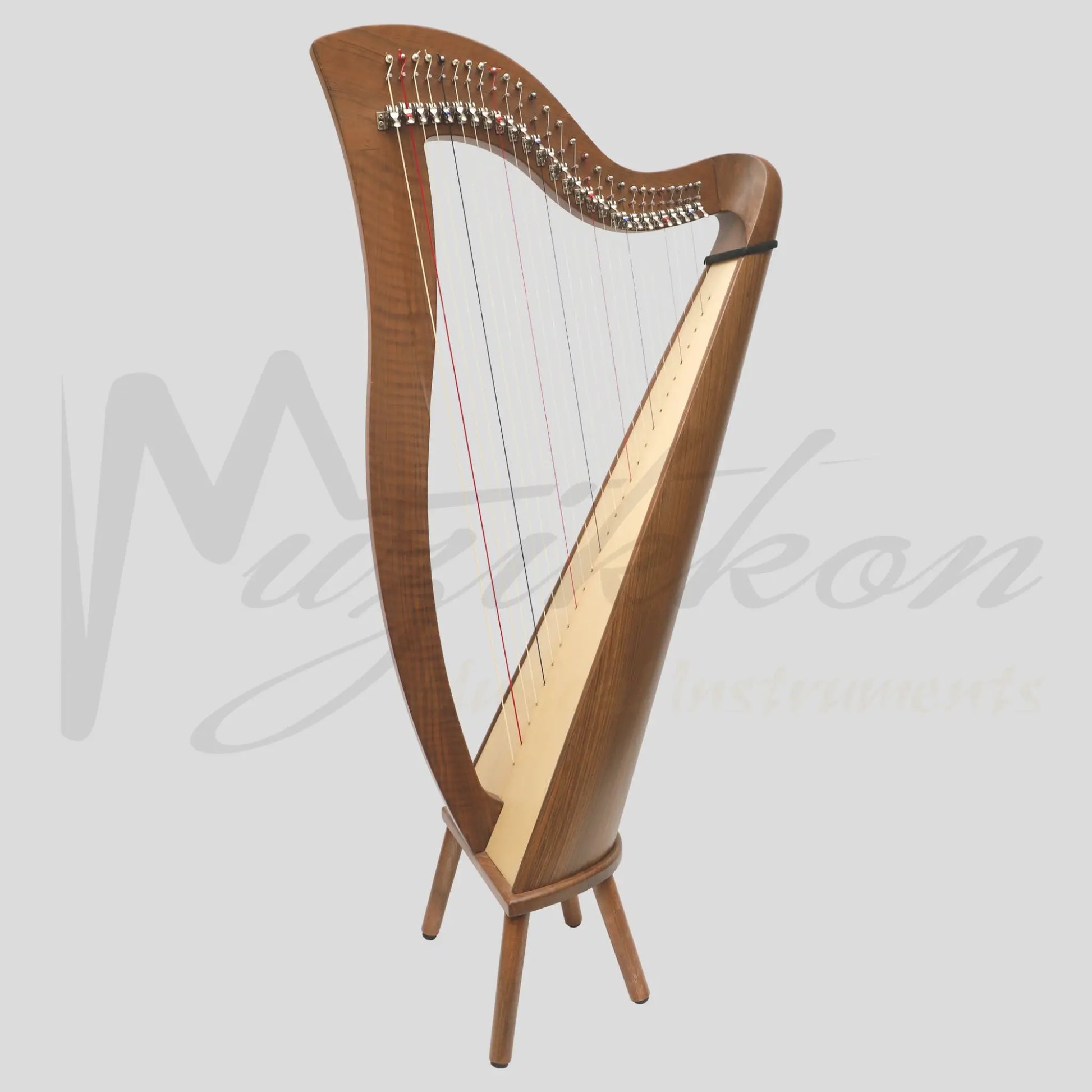 Muzikkon Mchugh Harp 27 Strings Walnut Round Back