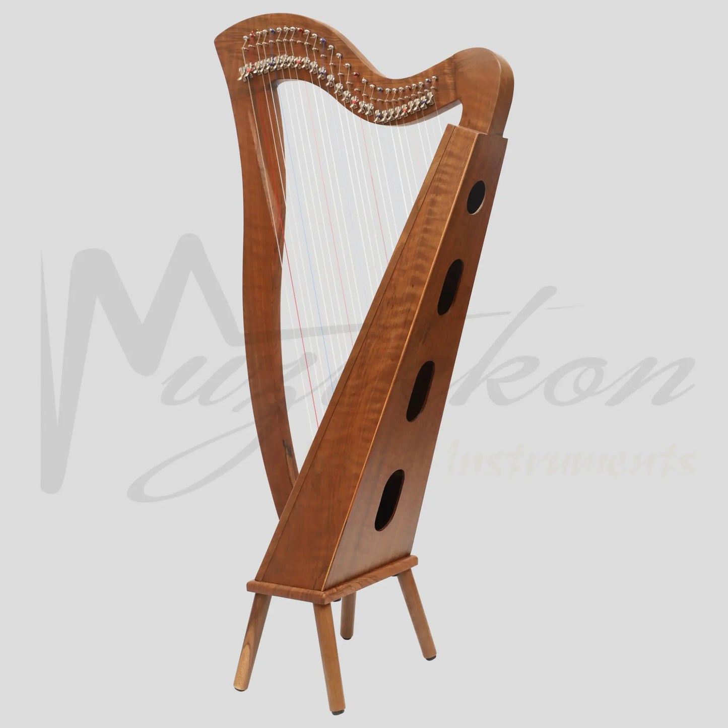 Muzikkon Mchugh Harp 27 Strings Walnut Square Back