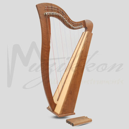 Muzikkon Mchugh Harp 27 Strings Walnut Square Back