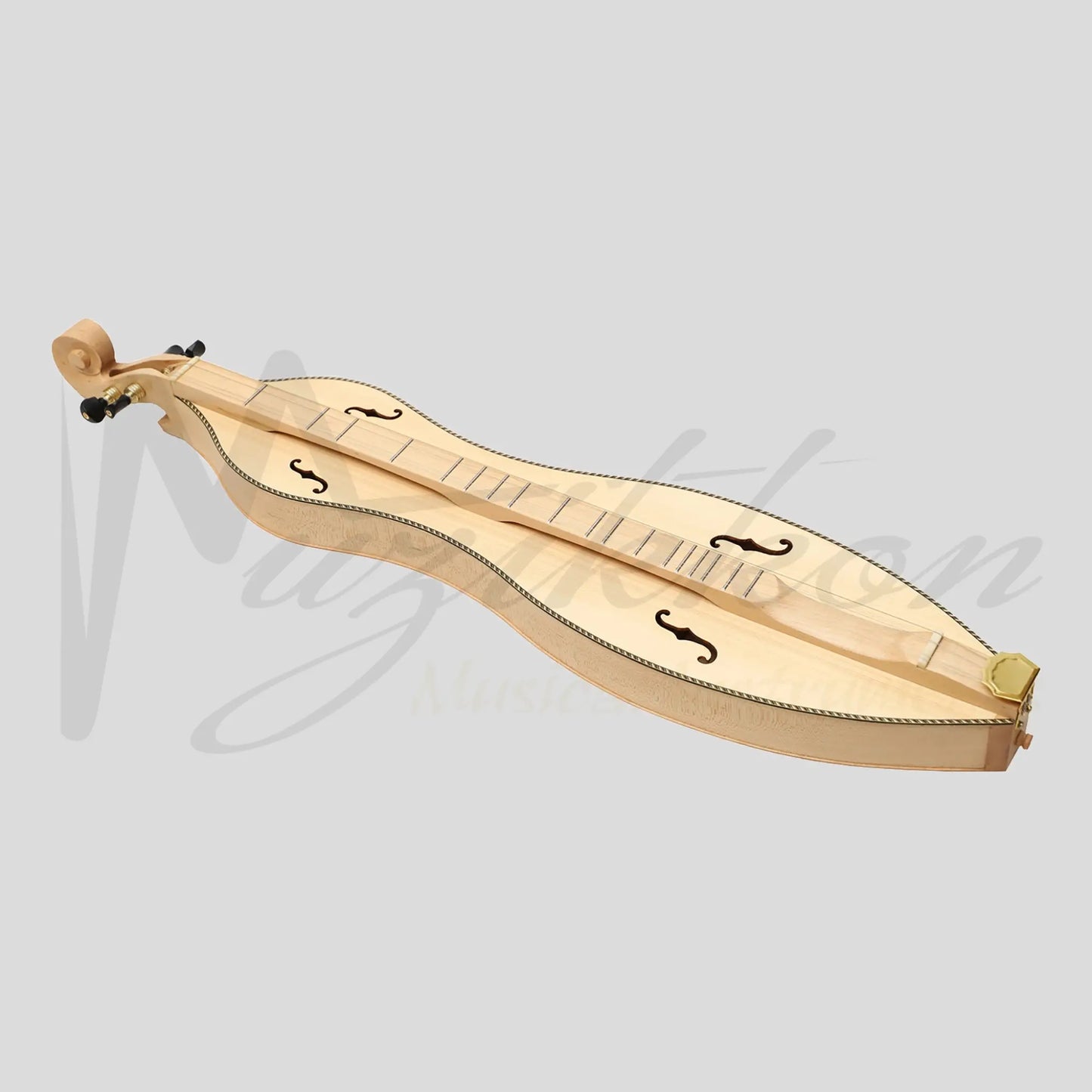 Muzikkon Mountain Dulcimer 4 String Turn Scroll Maple With Purfling