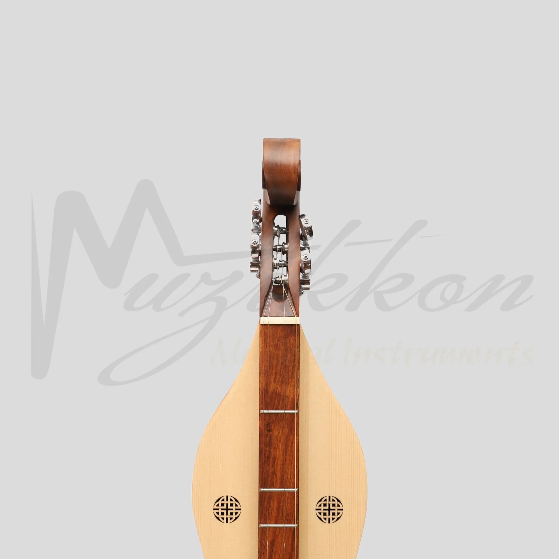 Muzikkon Mountain Dulcimer 4 Strings Knotwork Scroll R-W Silver Gear