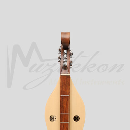 Muzikkon Mountain Dulcimer 4 Strings Knotwork Scroll R-W Silver Gear