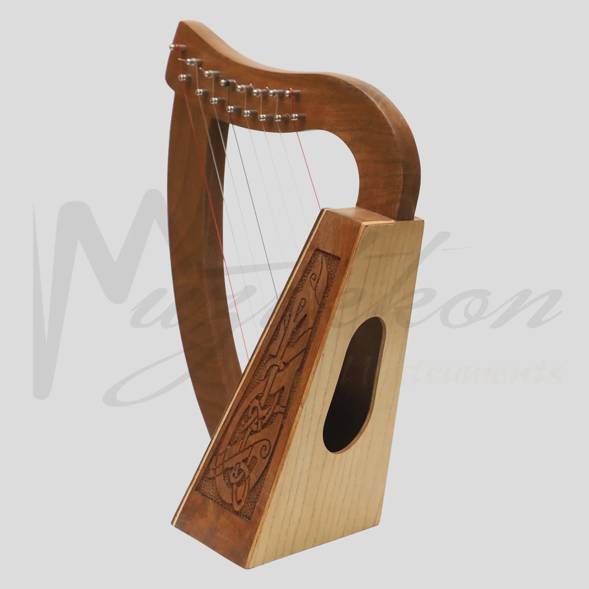 Muzikkon O’carolan Harp 8 String Walnut Celtic Dragon