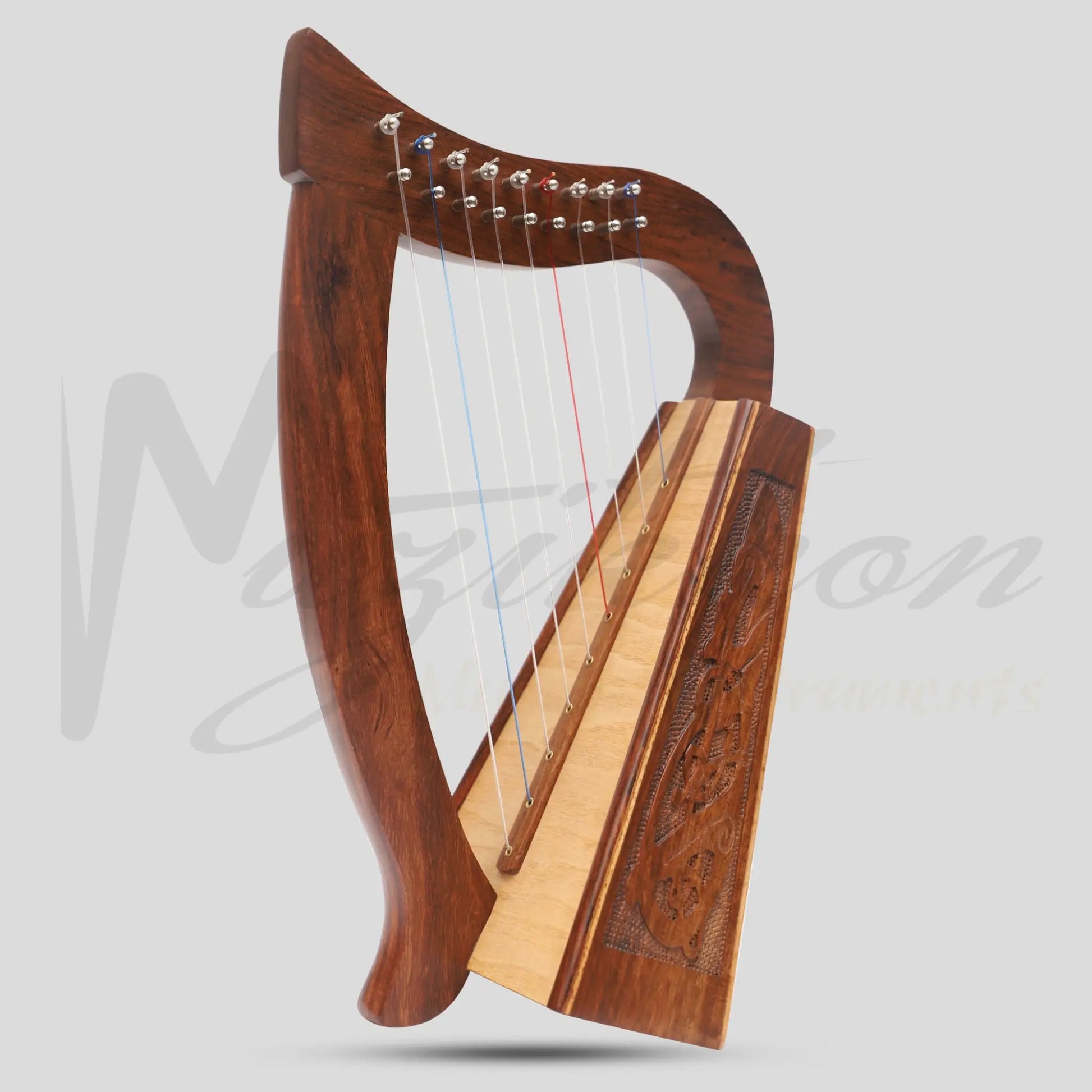 Muzikkon O’carolan Harp 9 Strings Rosewood Celtic Dragon