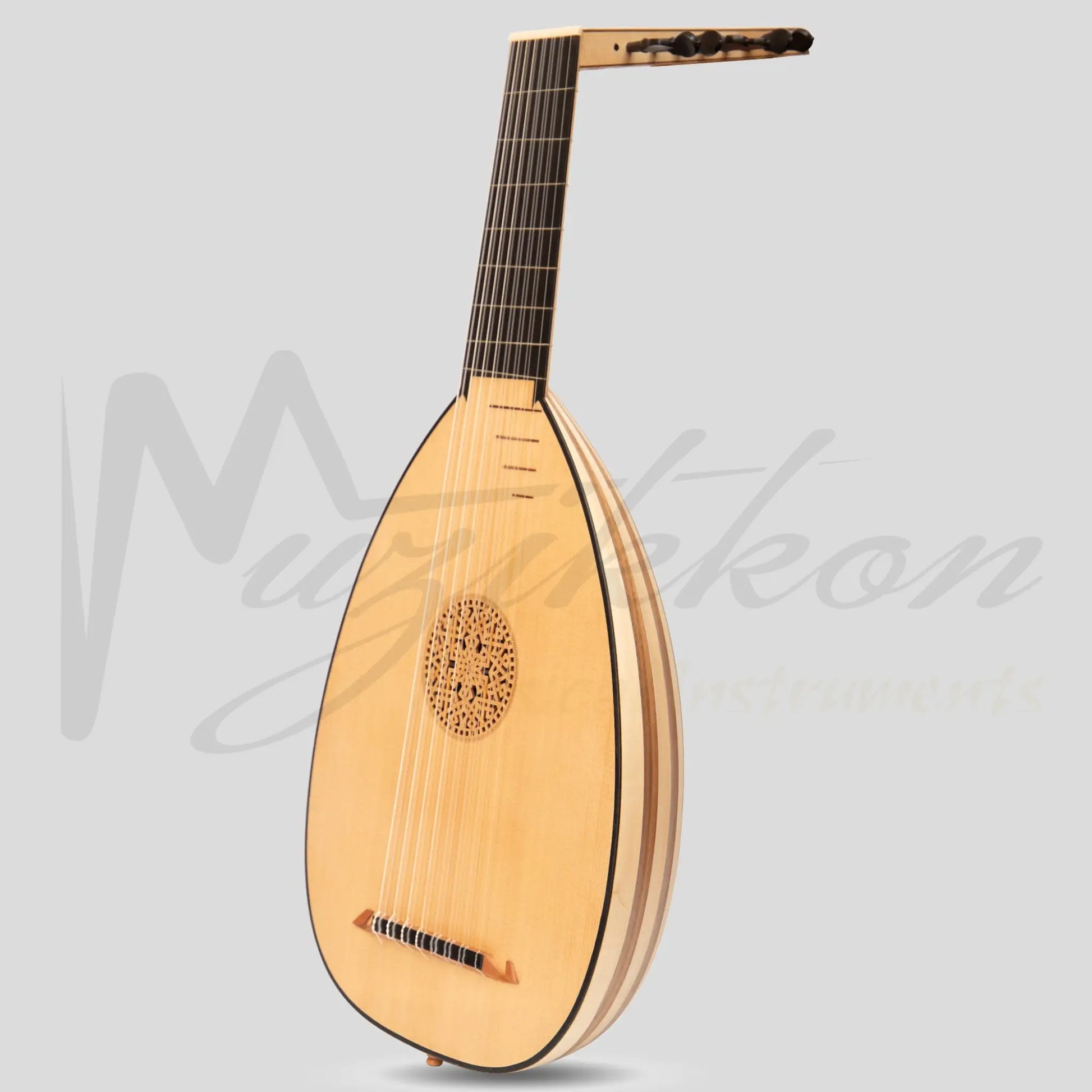 Muzikkon Renaissance Lute 8 Course Deluxe Right Hand After Hieber Maple/Walnut