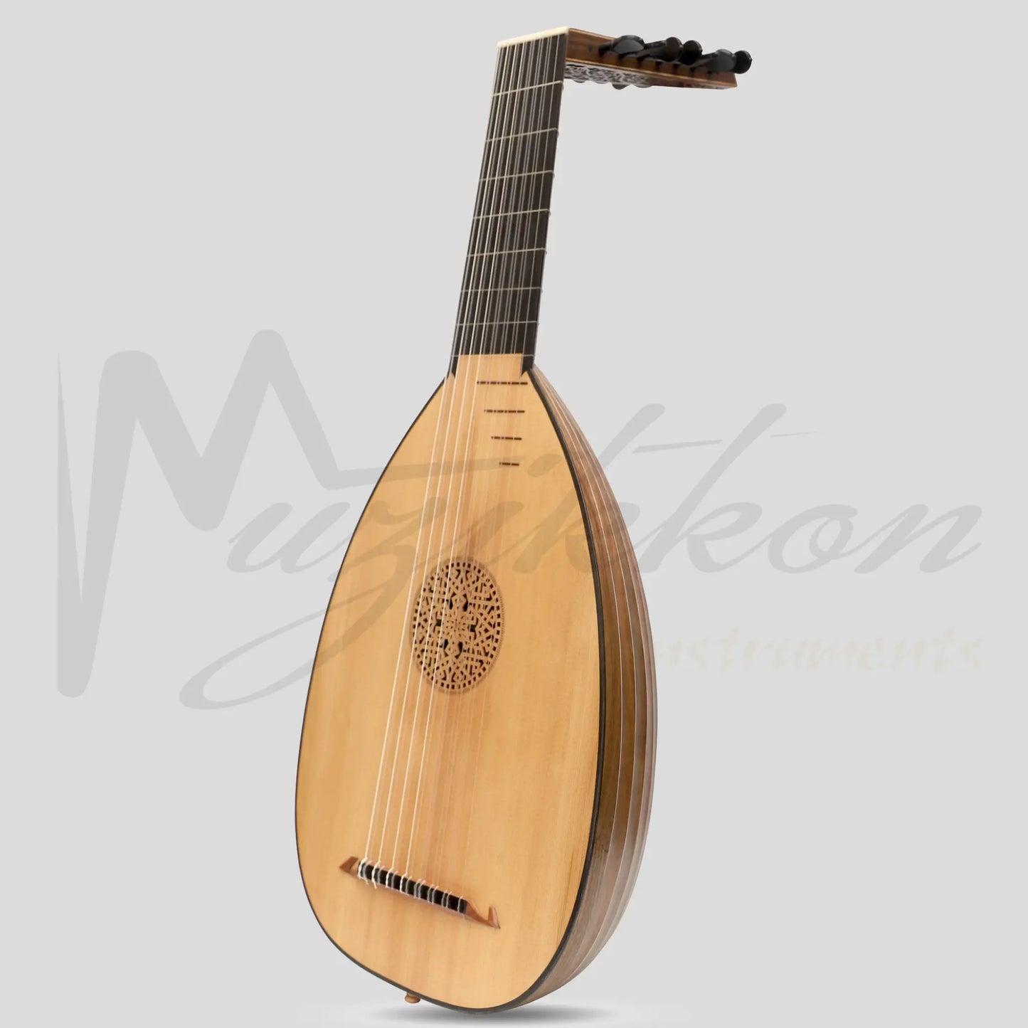 Muzikkon Renaissance Lute 8 Course Deluxe Right Hand After Hieber Walnut