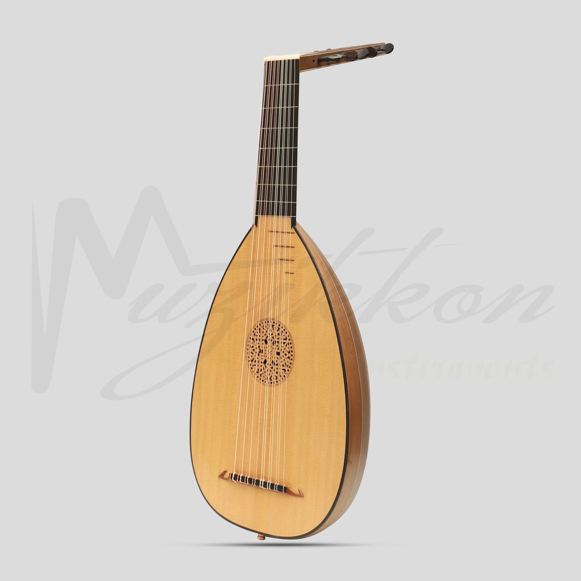 Muzikkon Renaissance Lute 8 Course Right Hand After Hieber Walnut Lute