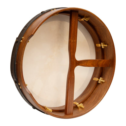 Muzikkon 14"X4" Heartland Tunable Irish Bodhran with T-BAR & Taped Finish Deep Tune