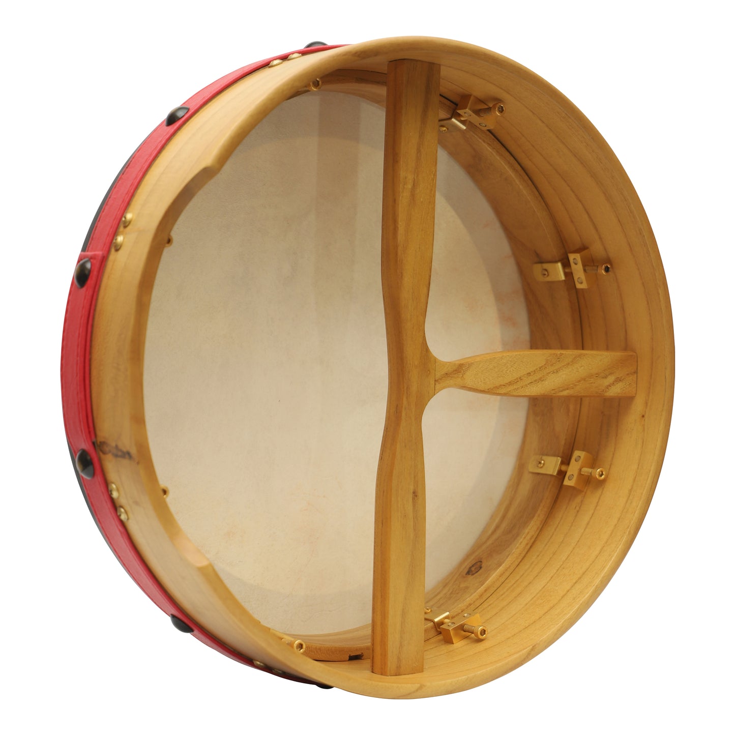 Muzikkon 14"X4" Heartland Tunable Irish Bodhran with T-BAR & Taped Finish Deep Tune